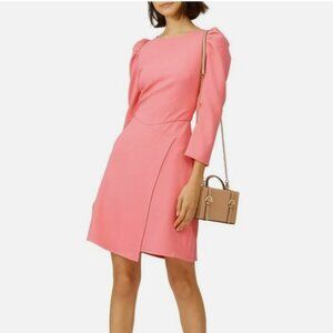 Shoshanna Upton Dress Faux-Wrap Pink Size 8